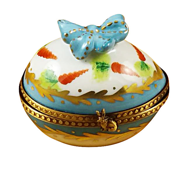 Load image into Gallery viewer, Rochard "Egg with Bow and Bunny" Limoges Box