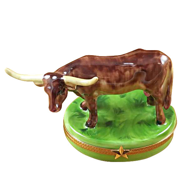 Load image into Gallery viewer, Rochard "Longhorn with Removable Insert" Limoges Box