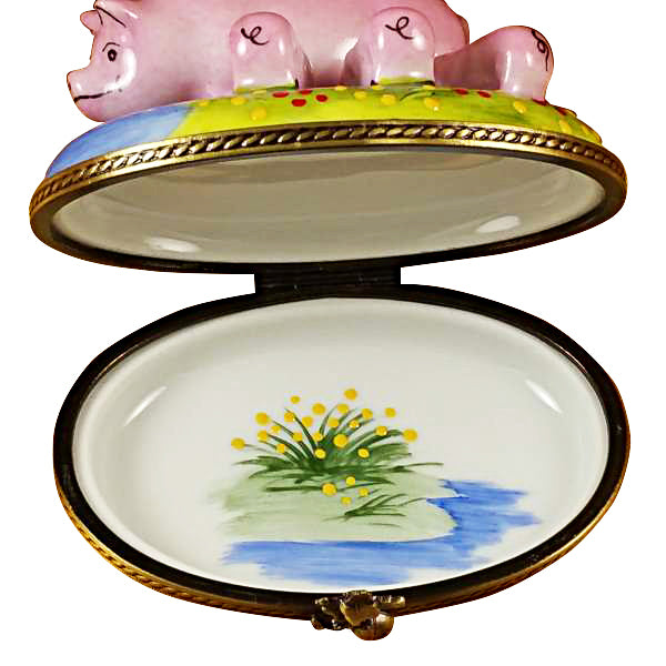 Load image into Gallery viewer, Rochard "Pig with Three Babies" Limoges Box