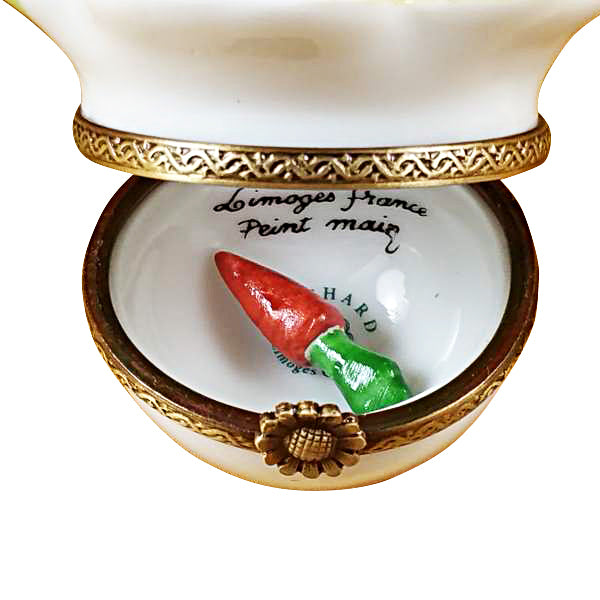 Load image into Gallery viewer, Rochard "Brown Bunny on Leaf with Removable Carrot" Limoges Box