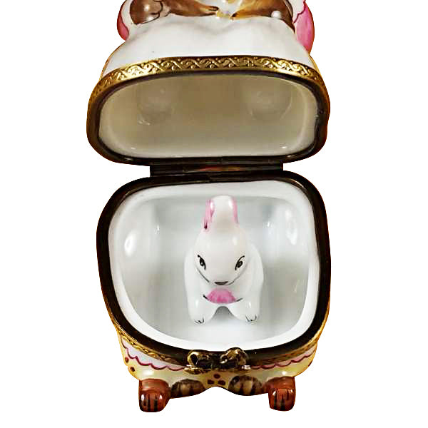 Load image into Gallery viewer, Rochard "Mother Rabbit Rocking with Baby" Limoges Box
