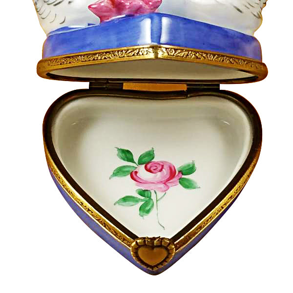 Load image into Gallery viewer, Rochard "Two Swans on Heart" Limoges Box