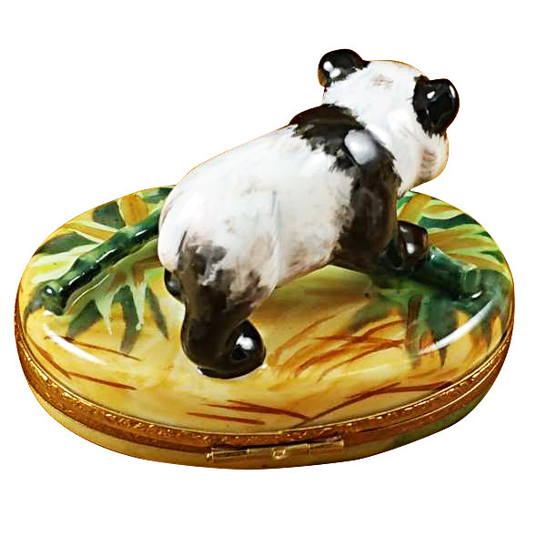 Load image into Gallery viewer, Rochard "Panda with Bamboo" Limoges Box