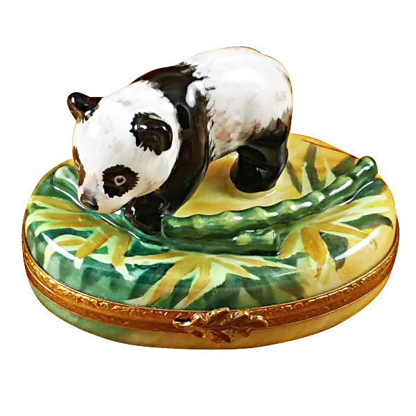 Load image into Gallery viewer, Rochard "Panda with Bamboo" Limoges Box