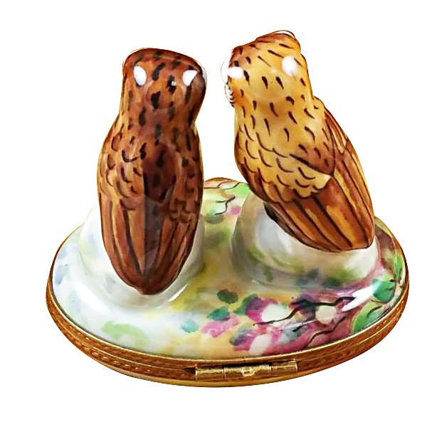 Load image into Gallery viewer, Rochard "Two Owls" Limoges Box