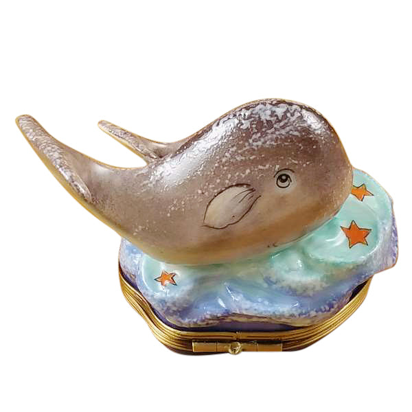 Load image into Gallery viewer, Rochard "Whale with Baby" Limoges Box