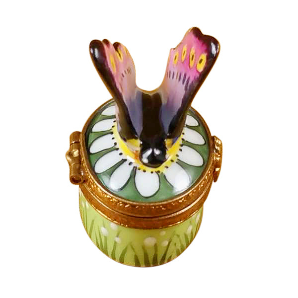 Load image into Gallery viewer, Rochard "Mini Butterfly on Daisy" Limoges Box