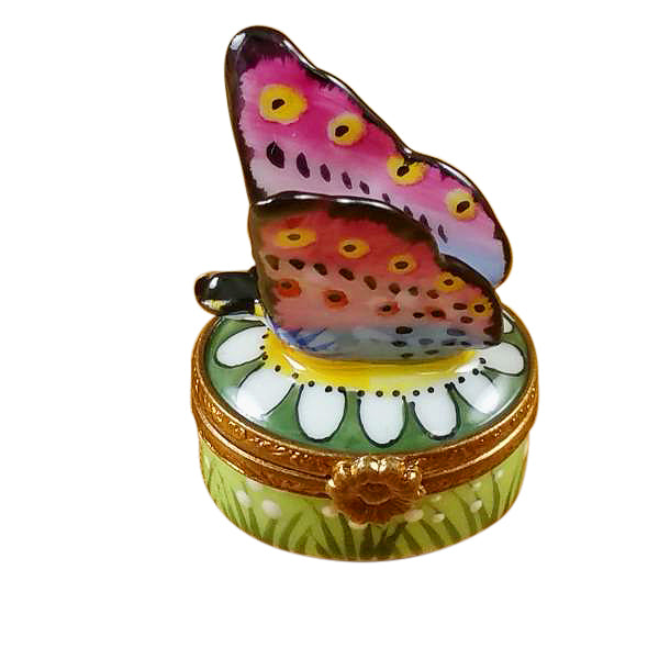 Load image into Gallery viewer, Rochard "Mini Butterfly on Daisy" Limoges Box