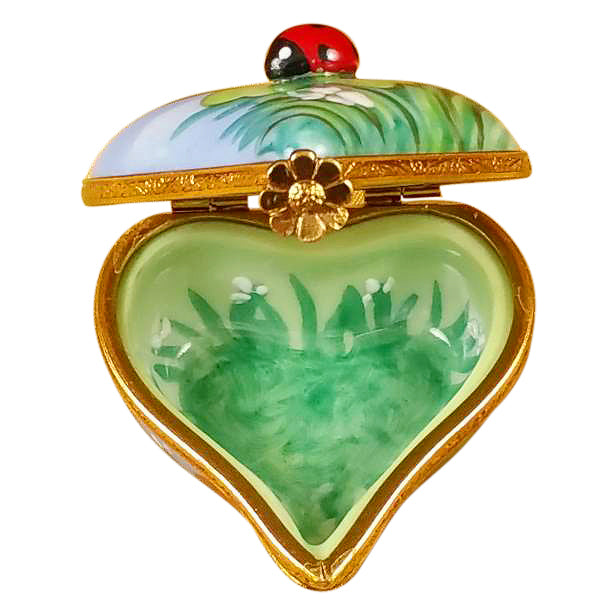 Load image into Gallery viewer, Rochard "Ladybug on Heart" Limoges Box