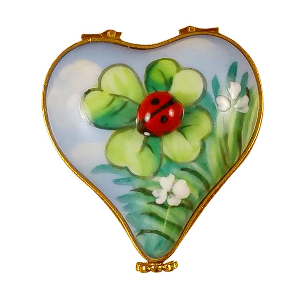 Load image into Gallery viewer, Rochard "Ladybug on Heart" Limoges Box