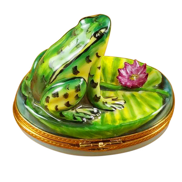 Load image into Gallery viewer, Rochard "Frog on Lily Pad" Limoges Box