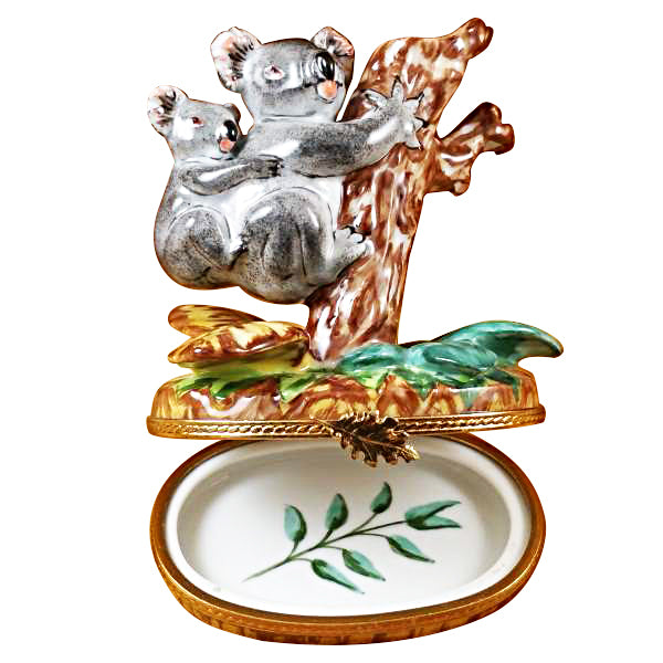 Load image into Gallery viewer, Rochard "Koala with Baby" Limoges Box