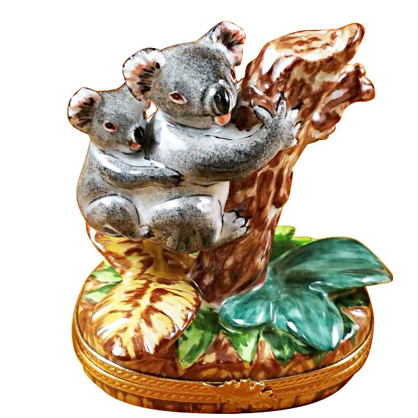 Load image into Gallery viewer, Rochard "Koala with Baby" Limoges Box