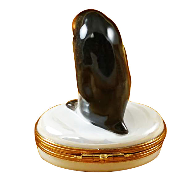 Load image into Gallery viewer, Rochard "Penguin with Baby" Limoges Box