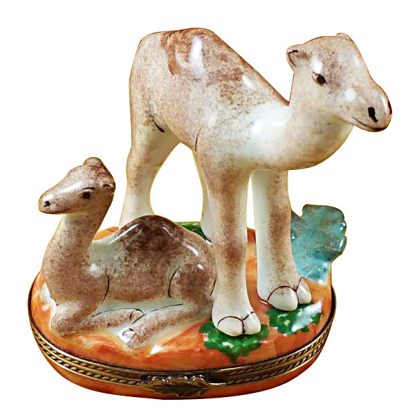 Load image into Gallery viewer, Rochard "Camel with Baby" Limoges Box