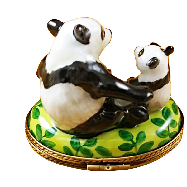 Load image into Gallery viewer, Rochard "Panda and Cub" Limoges Box