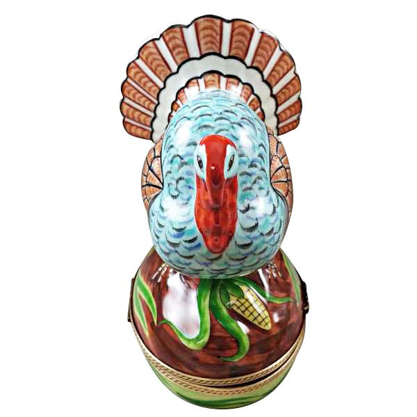 Load image into Gallery viewer, Rochard "Large Turkey with Removable Ear of Corn" Limoges Box