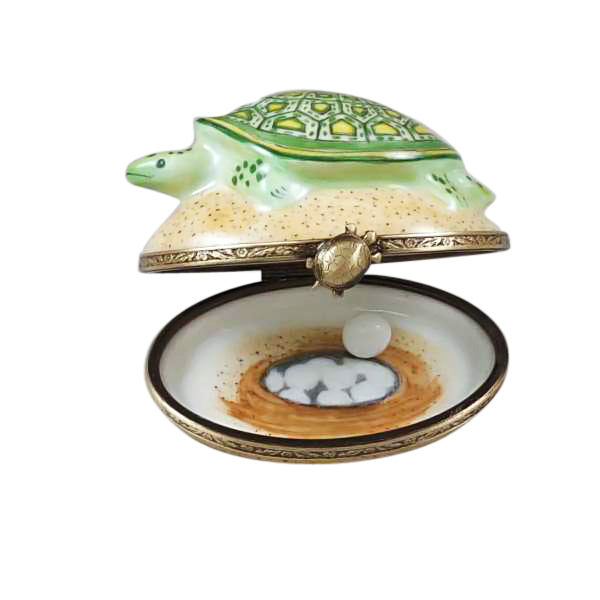 Load image into Gallery viewer, Rochard "Turtle on Sand with Removable Egg" Limoges Box