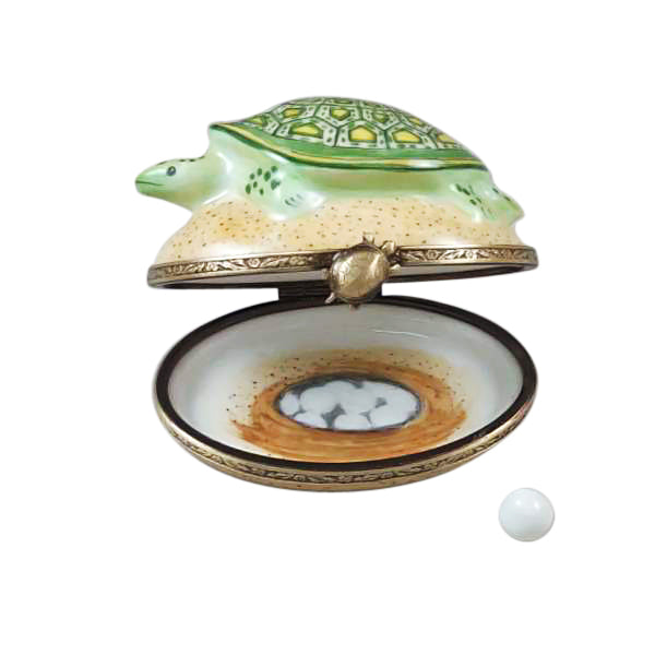Load image into Gallery viewer, Rochard "Turtle on Sand with Removable Egg" Limoges Box