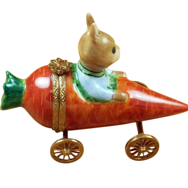 Load image into Gallery viewer, Rochard "Rabbit in Carrot Car" Limoges Box