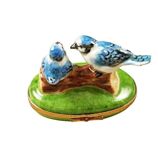 Load image into Gallery viewer, Rochard "Blue Birds with Eggs" Limoges Box
