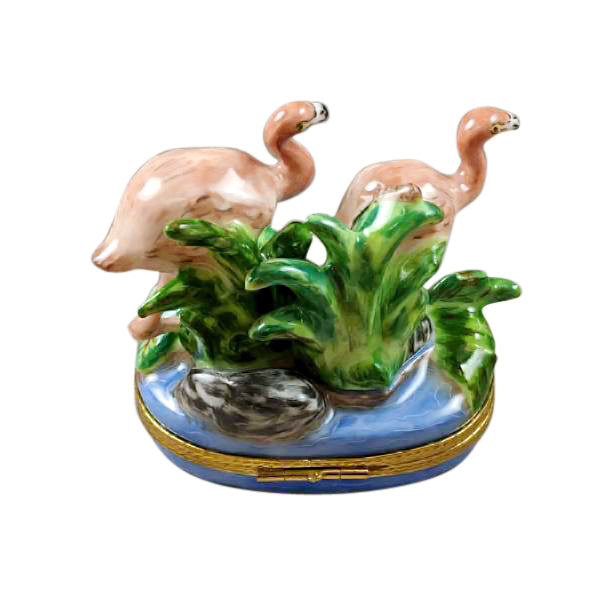 Load image into Gallery viewer, Rochard "Two Flamingos" Limoges Box