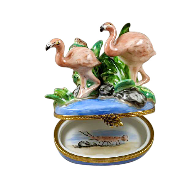 Load image into Gallery viewer, Rochard "Two Flamingos" Limoges Box