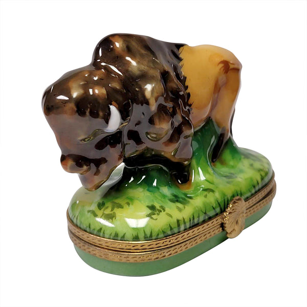 Load image into Gallery viewer, Rochard "Standing Buffalo with Removable Cowboy Hat" Limoges Box