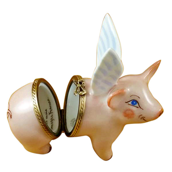 Load image into Gallery viewer, Rochard "Flying Pig" Limoges Box