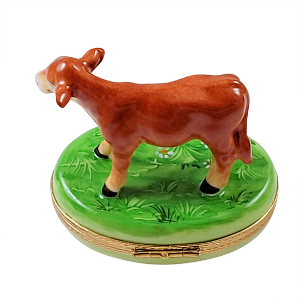 Load image into Gallery viewer, Rochard "Brown Cow" Limoges Box