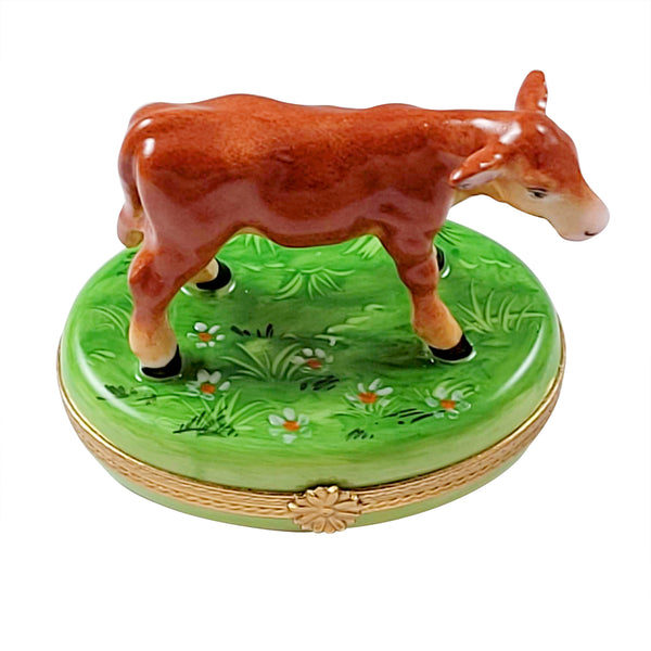 Load image into Gallery viewer, Rochard "Brown Cow" Limoges Box