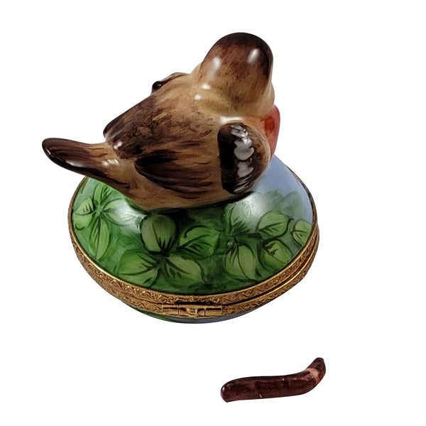 Load image into Gallery viewer, Rochard "Robin And Removable Worm" Limoges Box