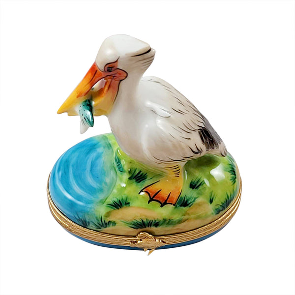 Load image into Gallery viewer, Rochard "Pelican with Removable Fish" Limoges Box