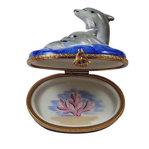 Load image into Gallery viewer, Rochard "Three Dolphins" Limoges Box