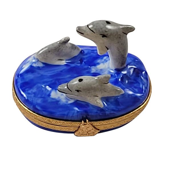 Load image into Gallery viewer, Rochard "Three Dolphins" Limoges Box