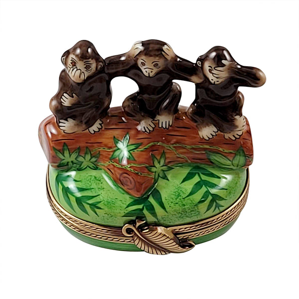 Load image into Gallery viewer, Rochard "Three Wise Monkeys" Limoges Box