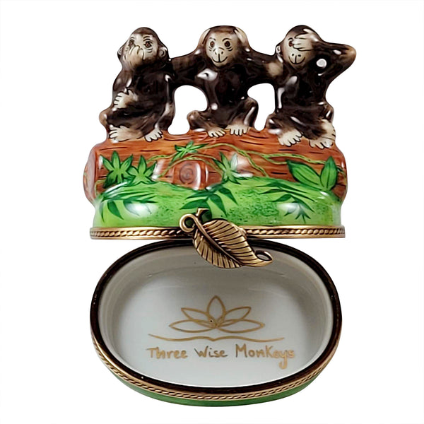 Load image into Gallery viewer, Rochard "Three Wise Monkeys" Limoges Box