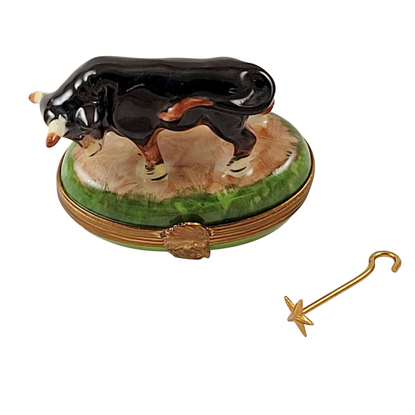 Load image into Gallery viewer, Rochard "Bull with Branding Iron" Limoges Box