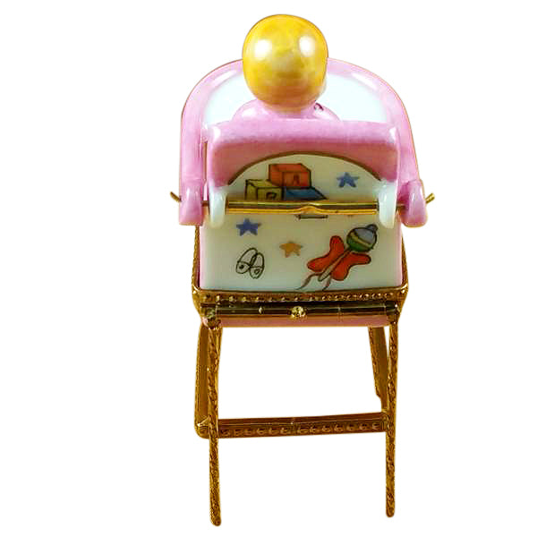 Load image into Gallery viewer, Rochard "Baby High Chair - Pink" Limoges Box