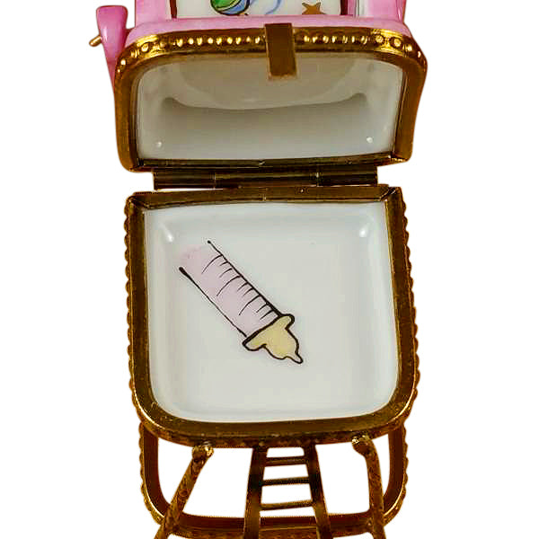 Load image into Gallery viewer, Rochard "Baby High Chair - Pink" Limoges Box