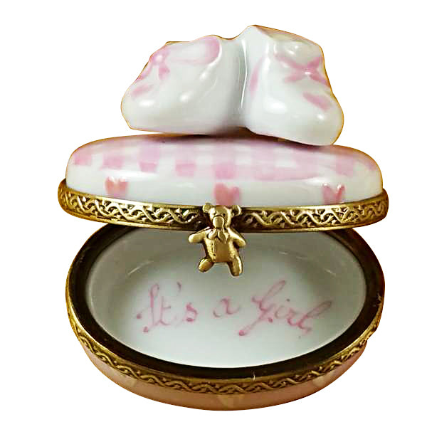 Load image into Gallery viewer, Rochard &quot;Pink It&#39;s A Girl with Shoes&quot; Limoges Box
