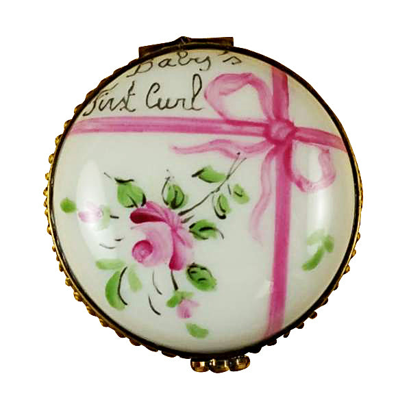 Load image into Gallery viewer, Rochard "Round Pink First Curl" Limoges Box