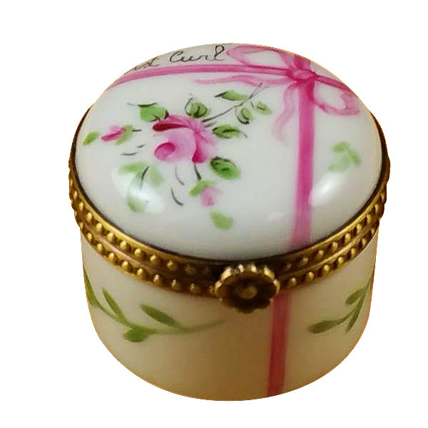 Load image into Gallery viewer, Rochard "Round Pink First Curl" Limoges Box