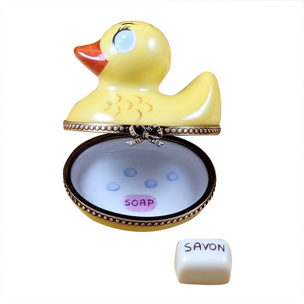 Load image into Gallery viewer, Rochard "Rubber Duck with Yellow Soap" Limoges Box