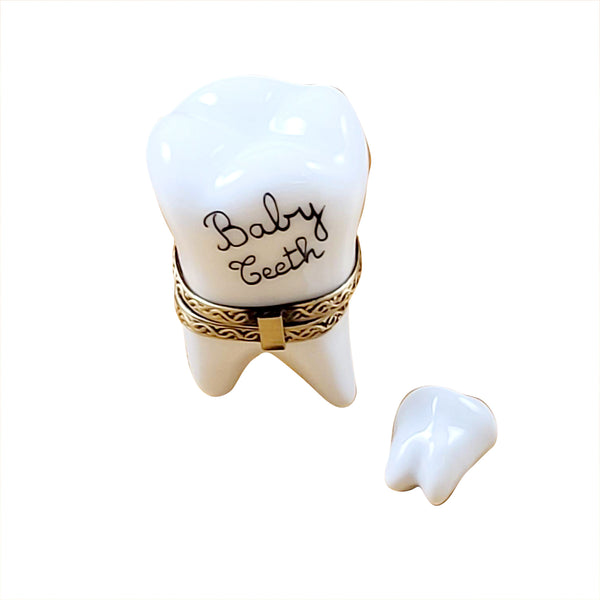 Load image into Gallery viewer, Rochard "Large White Baby Tooth with Removable Tooth" Limoges Box