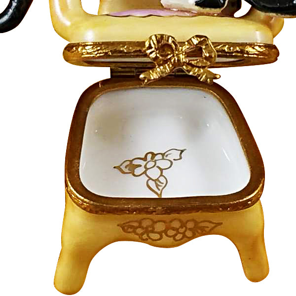 Load image into Gallery viewer, Rochard "Pink Armchair with Two Cats" Limoges Box