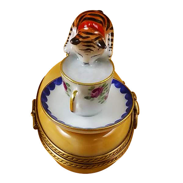 Load image into Gallery viewer, Rochard "Cat with Milk" Limoges Box