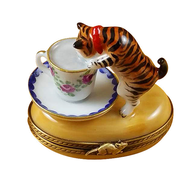 Load image into Gallery viewer, Rochard "Cat with Milk" Limoges Box