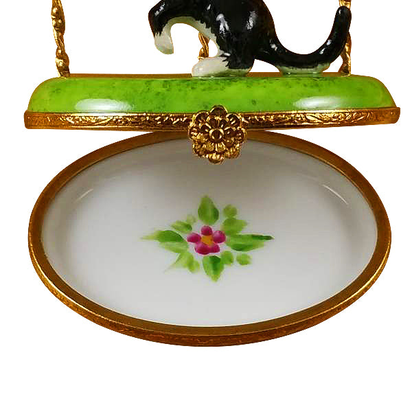 Load image into Gallery viewer, Rochard "Cat with Three Birdhouses" Limoges Box