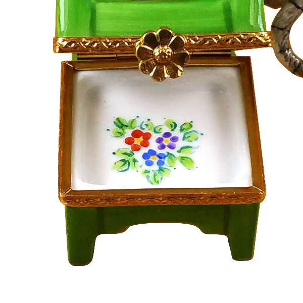 Load image into Gallery viewer, Rochard "Adirondack Chair with Cat, Watering Can & Plant" Limoges Box